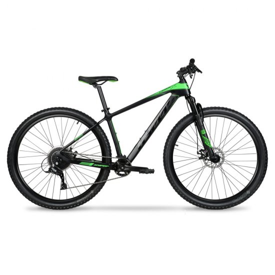Hyper 29\" Carbon Fiber Men\'s Mountain Bike, Black/Green