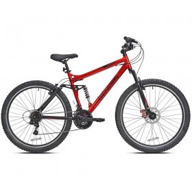 Genesis 27.5 In. Malice Men's Full Suspension Mountain Bike with 21 Speeds, Front Disc Brake and Front Suspension, Metallic Red
