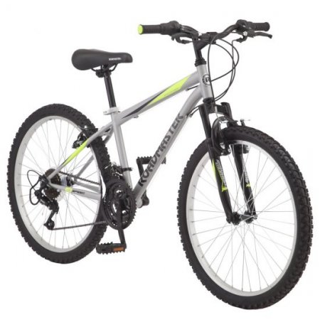 Roadmaster Granite Peak Boy's Mountain Bike, 24-inch wheels, Silver