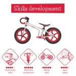 Chillafish Fixie 12-inch racing-style balance bike, with footbrake and puncture-proof RubberSkin tires, adjustable seat and dropbar, for kids 2-5 years, Red