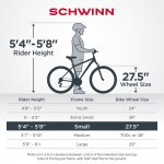 Schwinn Bellwood comfort hybrid bike, 7-speeds, 27.5-inch wheels, blue, step-through, low