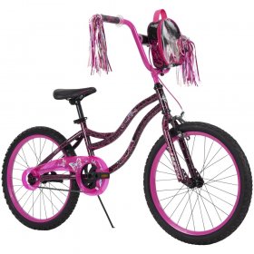 Huffy Kyro 20-inch Girls' Bike for Kids, Pink / Black Crackle