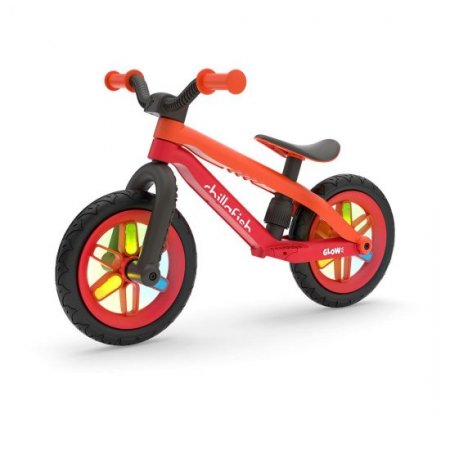 Chillafish BMXie GLOW Lightweight Balance Bike, Light-Up Wheels, Airless Rubberskin Tires