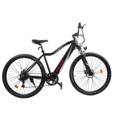 GOTRAX Alpha 29 In. Electric Bicycle with 270WH Removable Battery up 15.2 Miles, 350 W Powerful Motor up 20 Mph, Shimano Professional 7 Speed Gear and Dual Disc Brakes Alloy Frame, Black