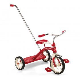 Radio Flyer, Classic Red Tricycle with Push Handle, 10" Front Wheel