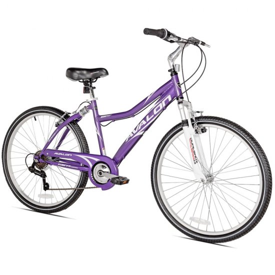 Kent Bicycle 26 In. Avalon Comfort Women\'s Full Suspension Hybrid Bike, Purple