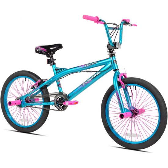 Kent Bicycles 20\" Girls Trouble BMX Bike, Aqua and Pink
