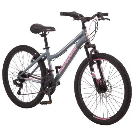 Mongoose Excursion mountain bike, 24-inch wheels, 21 speeds, girls, black