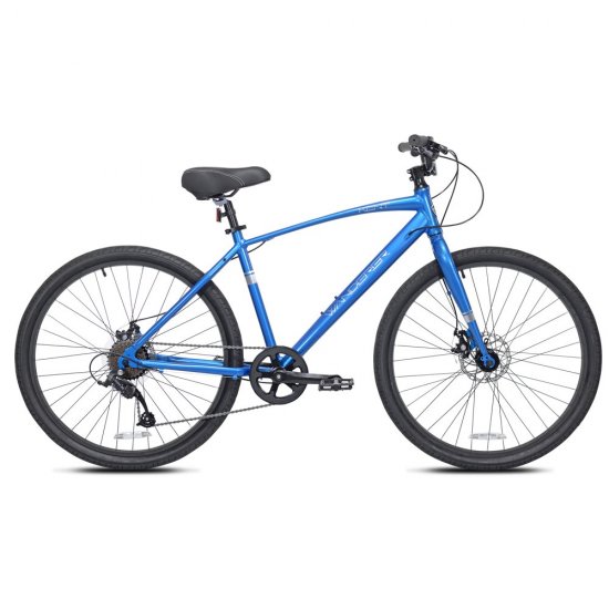 Kent Bicycles 27.5 In. Wanderer Men\'s Aluminum All-Terrain Bike with Dual Disc Brakes and 9 Speeds, Blue