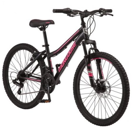 Mongoose Excursion Mountain Bike, 24-inch wheel, 21 speeds, black