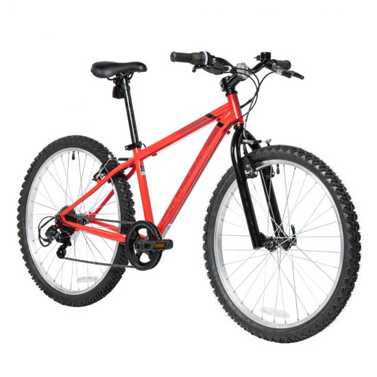 Decathlon Rockrider ST100, Aluminum Kids Mountain Bike, 24\", 4\'5\" to 4\'11\", Unisex, Red