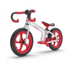 Chillafish Fixie 12-inch racing-style balance bike, with footbrake and puncture-proof RubberSkin tires, adjustable seat and dropbar, for kids 2-5 years, Red