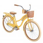 Huffy, Nel Lusso Classic Cruiser Bike with Perfect Fit Frame, Women's, Yellow, 26"