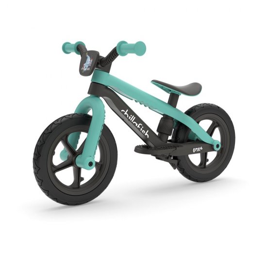 Chillafish Bmxie 2 lightweight balance bike with integrated footrest and footbrake, for kids 2 to 5 years, 12\" inch airless rubberskin tires, adjustable seat without tools, Mint