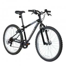Decathlon Rockrider ST100, Kids Mountain Bike, 24", 4'5" to 4'11", Unisex, Black