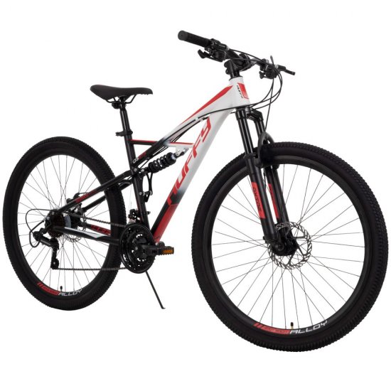 Huffy 27.5 Inch Oxide Mens Mountain Bike, White - Dual Suspension 21-Speed