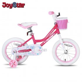 JOYSTAR Angel Girls Bike for Toddlers and Kids Ages 2-9 Years Old, 12 14 16 18 Inch Kids Bike with Training Wheels & Basket, 18 in Girl Bicycle with Handbrake & Kickstand
