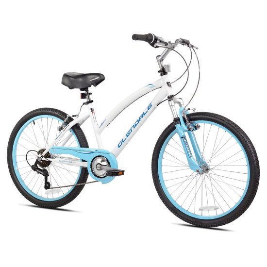 Kent 24\" Glendale Girl\'s Bike, White/Blue