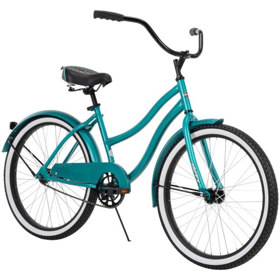 Huffy 24” Cranbrook Girls Beach Cruiser Bike for Women, Emerald Green