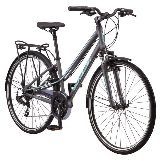 Schwinn Network 6c Hybrid Bike, 21 speeds, small 14 inch womens style frame, 700c wheels, grey