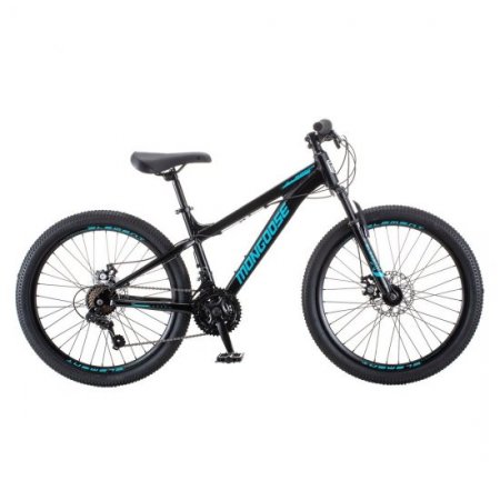 Mongoose Durham Mountain Bike, 21 Speeds, 24-Inch Wheels, Black