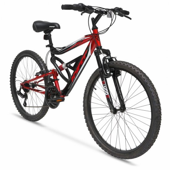 Hyper Bicycle 24\" Shocker Mountain Bike, Kids, Red and Black