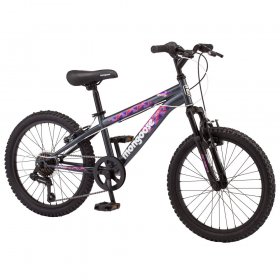 Mongoose Byte Mountain Bike, 20" wheels, 7 speeds, girls frame, ages 6 and up, Grey