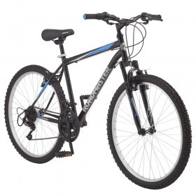 Roadmaster Granite Peak Men's Mountain Bike, 26" wheels, Black/Blue