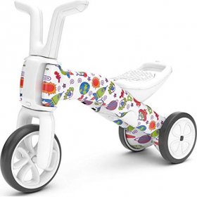Chillafish Bunzi FAD 2-in-1 Toddler Balance Bike and Tricycle, Ages 1 to 3 Years Old, Adjustable Lightweight First Gradual Balance Bike with Silent Non-Marking Wheels, When Monsters Meets Stars