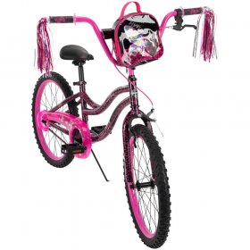 Huffy Kyro 20-inch Girls' Bike for Kids, Pink / Black Crackle