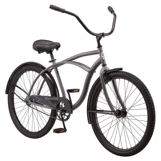 Schwinn Siesta Cruiser Bicycle, Single Speed, 26 In. Wheels Men\'s Style, Charcoal