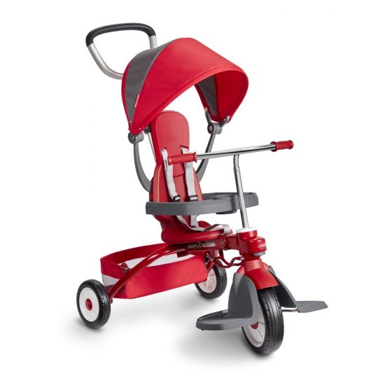 Radio Flyer, EZ Fold 4-in-1 Stroll \'n Trike, Folding Trike, Red