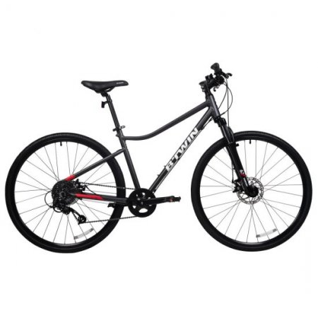 Decathlon Riverside 500, Adult Hybrid Bike, 700c, Medium, Black