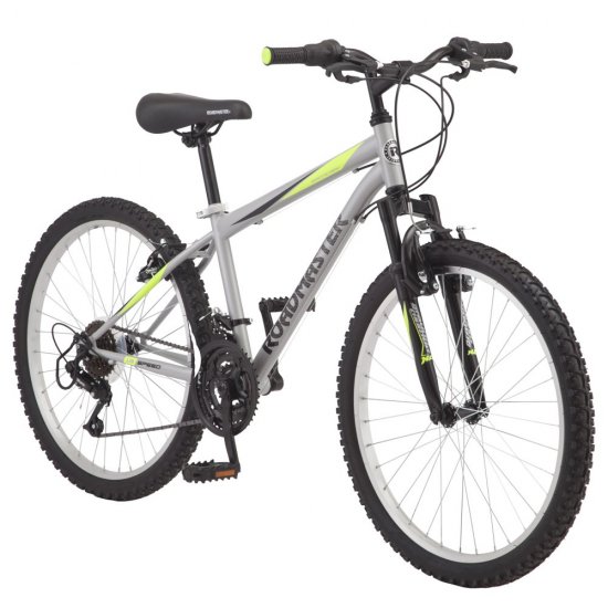 Roadmaster Granite Peak Boy\'s Mountain Bike, 24-inch wheels, Silver