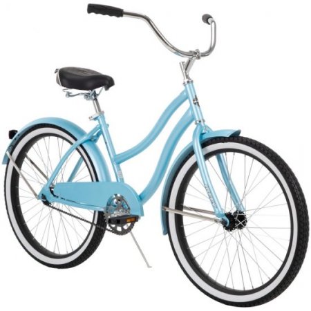 Huffy 24” Cranbrook Girls Beach Cruiser Bike for Women, Sky Blue