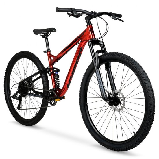 Hyper Bicycle Men\'s 29 In. Explorer Dual Suspension Mountain Bike, Red