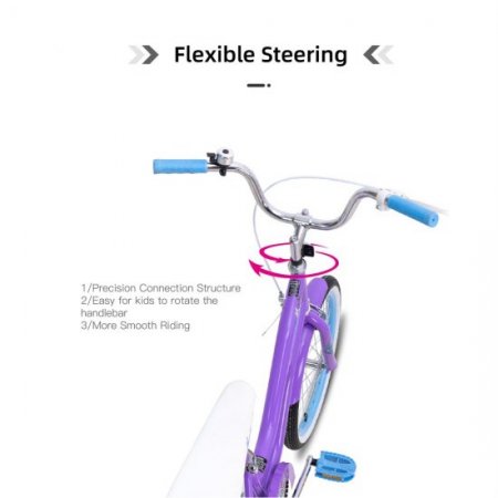 JOYSTAR Kids Cruiser Bike with 20" Wheels for 6-12 Years Kids,Classic Frame Shape,Purple