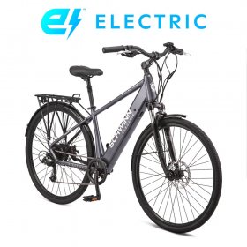 Schwinn Bay Ridge Hybrid Electric Bike, 7 speeds, 700c wheels, grey