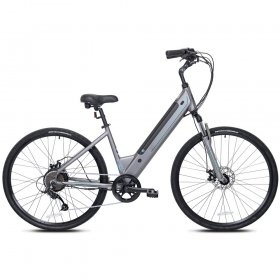 Kent Bicycles 700C 350W Pedal Assist Step-Through Comfort Electric Bicycle, Gray