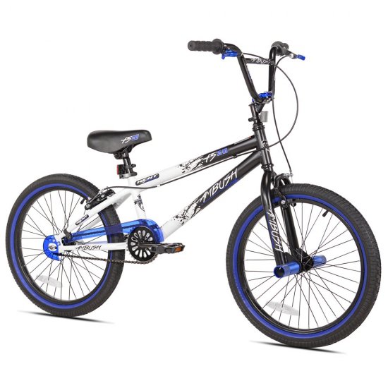 Kent Bicycles 20\" Boy\'s Ambush BMX Bike, Black/Blue
