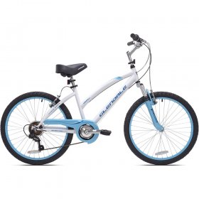 Kent 24" Glendale Girl's Bike, White/Blue