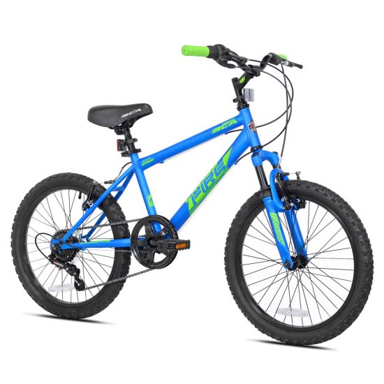BCA 20\" Crossfire 6-Speed Boy\'s Mountain Bike, Blue/Green