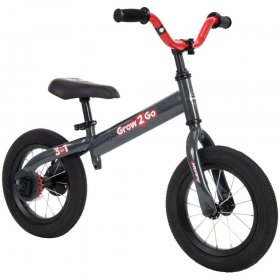 Huffy Grow 2 Go, 2-in-1 Design Balance to Pedal Kids' Bike 12-inch With Removable Training Wheels, Black