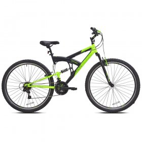 Kent 29 In. Iron Rock Men's Full Suspension Mountain Bike with 21 Speeds, Black and Green