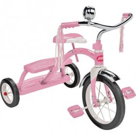 Radio Flyer, Classic Pink Dual Deck Tricycle, 12" Front Wheel, Pink